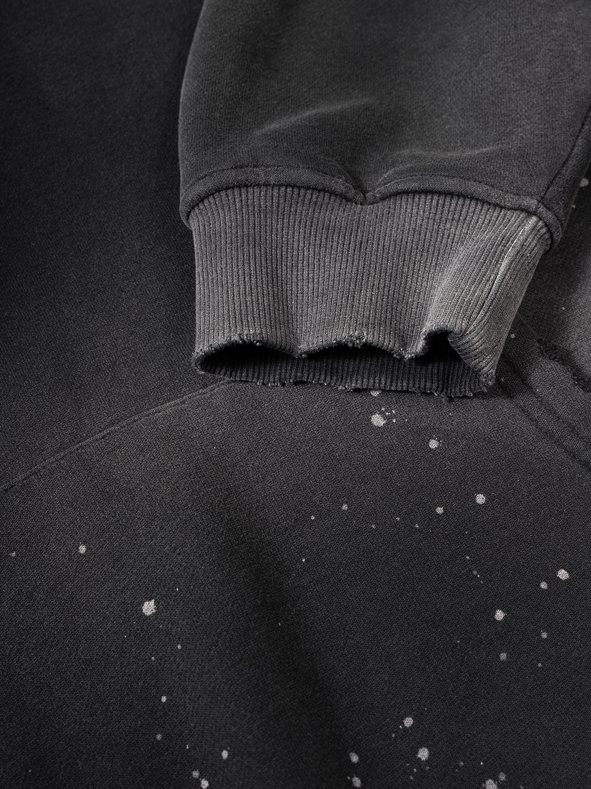 Velvencia Vintage Washed Frayed Fleece Hoodie