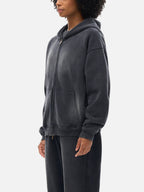 Sunfade Two-way Zipper Boxy Fleece Hoodie