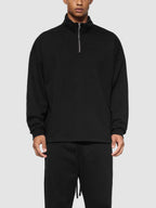 Half-Zip Rolled Edge Fleece Sweatshirt