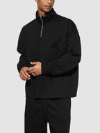 Half-Zip Rolled Edge Fleece Sweatshirt