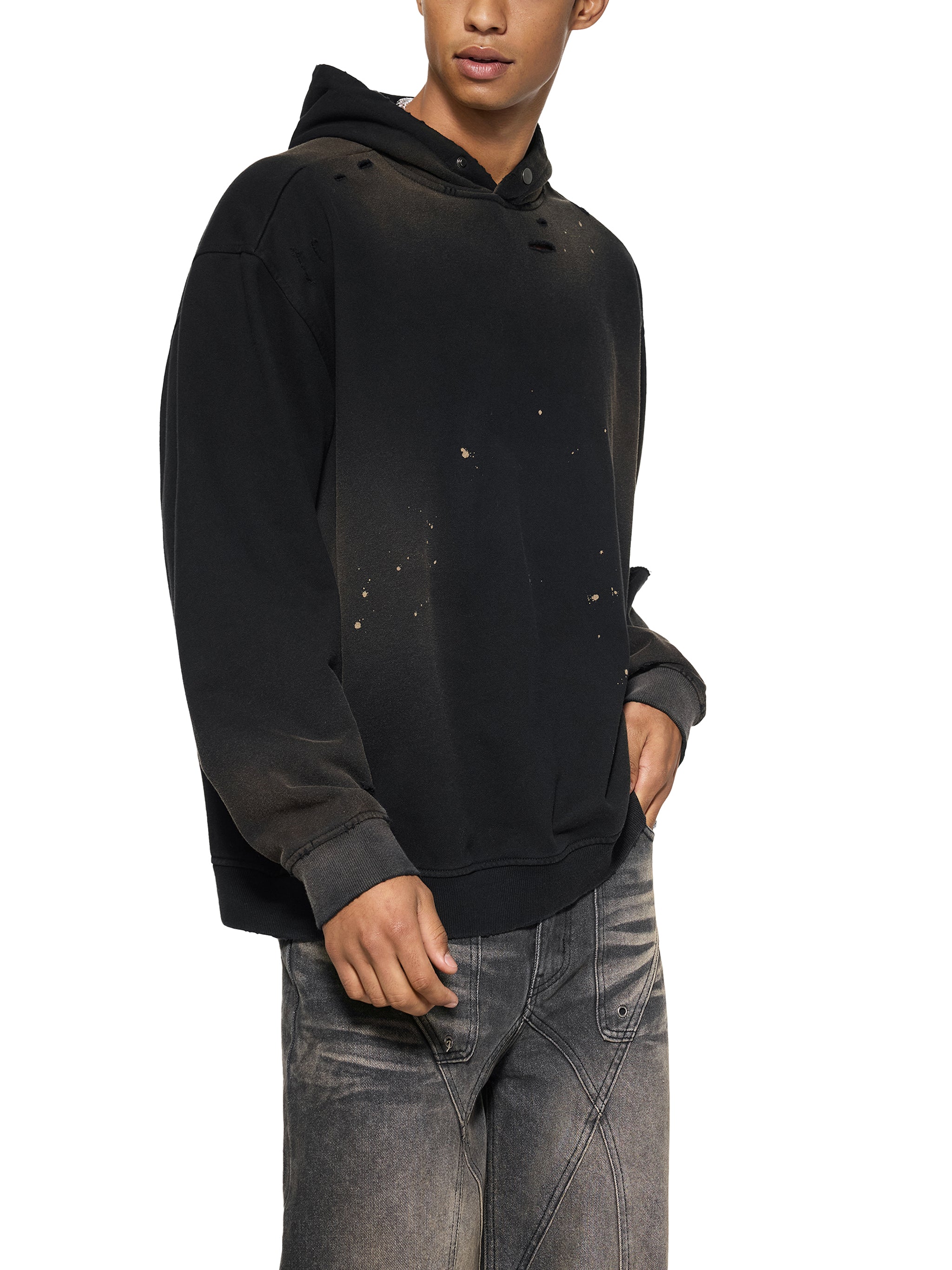 Sun Fade Frayed Fleece Hoodie