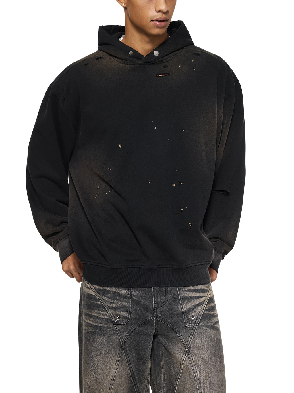 Sun Fade Frayed Fleece Hoodie