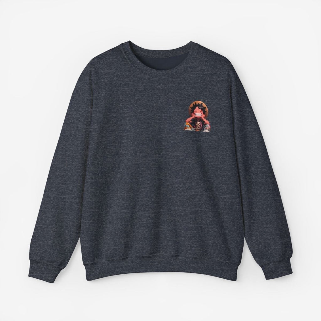 Luffy Both Side Sweatshirt Crew neckDTGEmbroidery