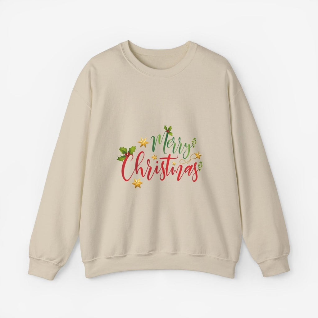 Merry Christmas Crewneck Sweatshirt Crew neckDTGEmbroidery