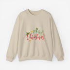 Merry Christmas Crewneck Sweatshirt Crew neckDTGEmbroidery