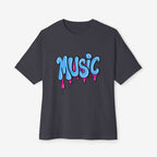 Music Oversized Tshirt CottonCrew neckDTG