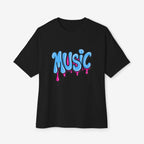 Music Oversized Tshirt CottonCrew neckDTG