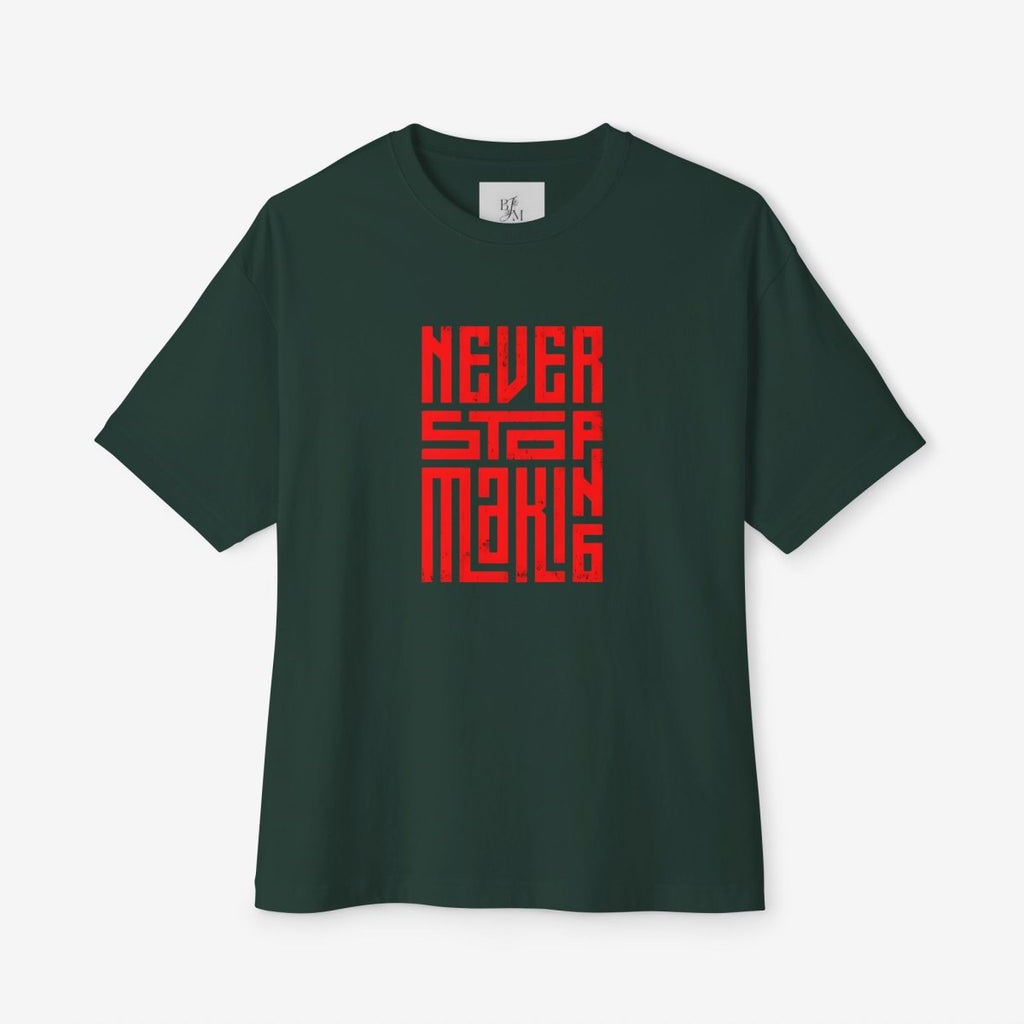 NEVER STOP MAKING Oversized T-Shirt CottonCrew neckDTG