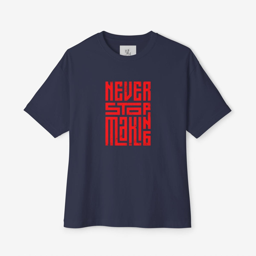 NEVER STOP MAKING Oversized T-Shirt CottonCrew neckDTG