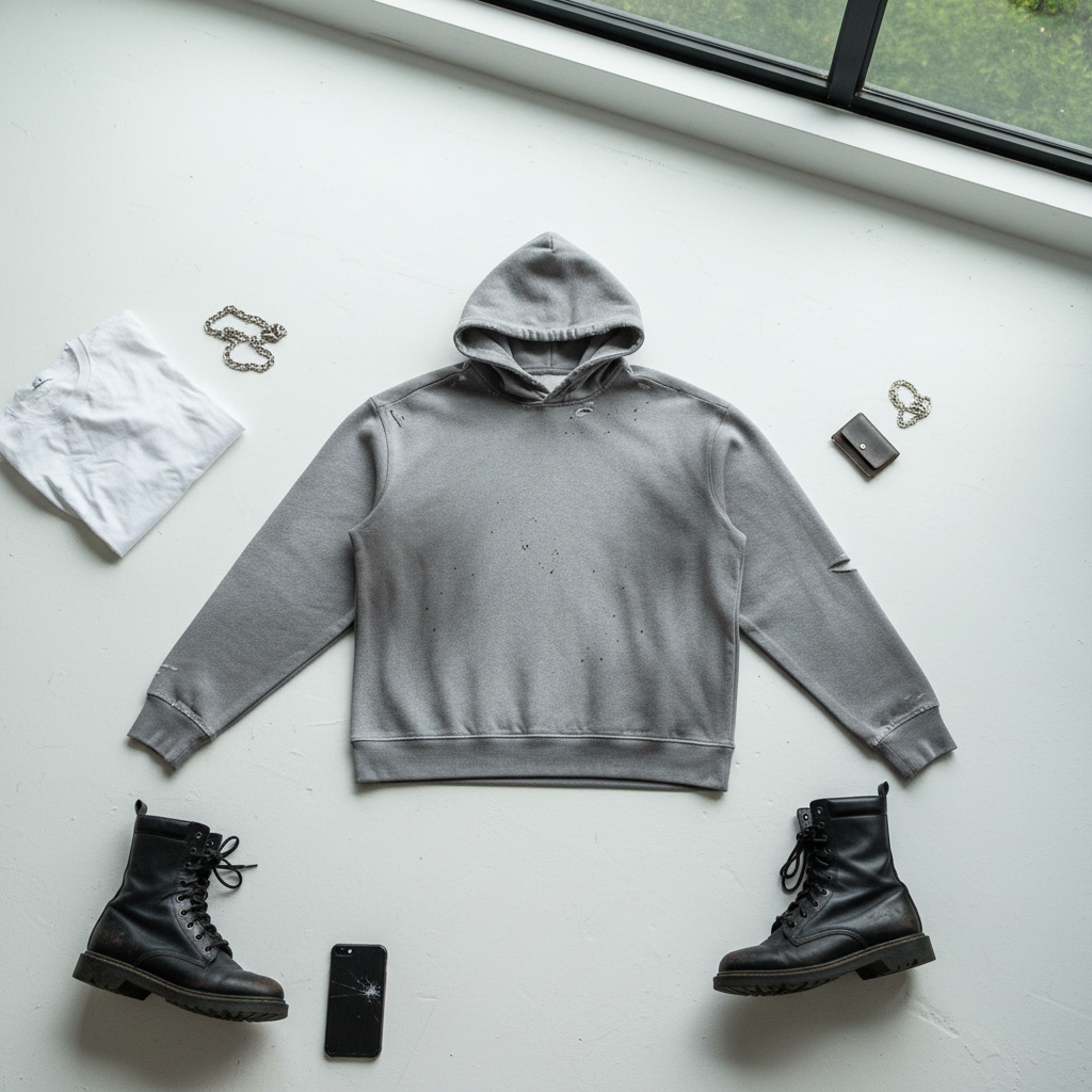 Sun Fade Frayed Fleece Hoodie