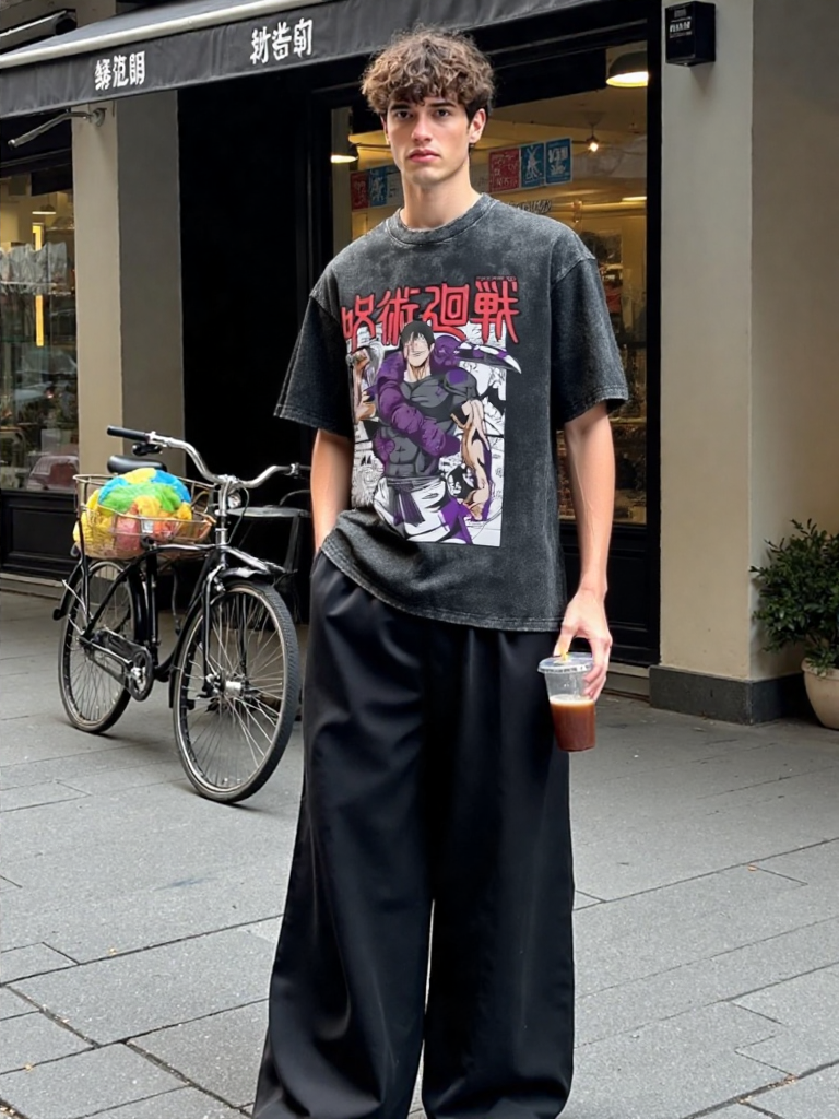 Anime Jujutsu Kaisen Acid Washed Tees