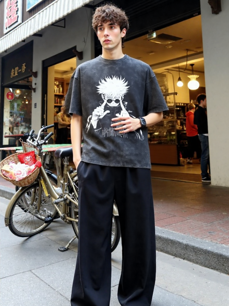 Anime Jujutsu Kaisen Acid Washed Tees