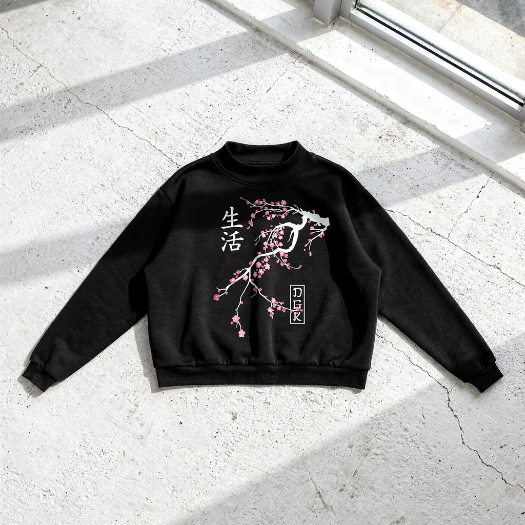 Cherry Blossom Minimal Japanese Sweatshirt