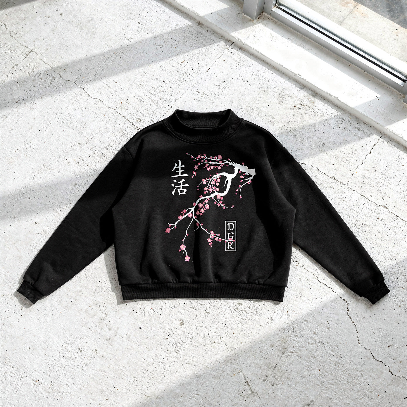 Cherry Blossom Minimal Japanese Sweatshirt