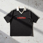 Contrast Collar Striped Soccer Jersey