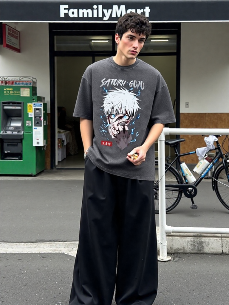 Anime Jujutsu Kaisen Acid Washed Tees