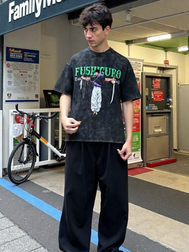 Anime Jujutsu Kaisen Acid Washed Tees