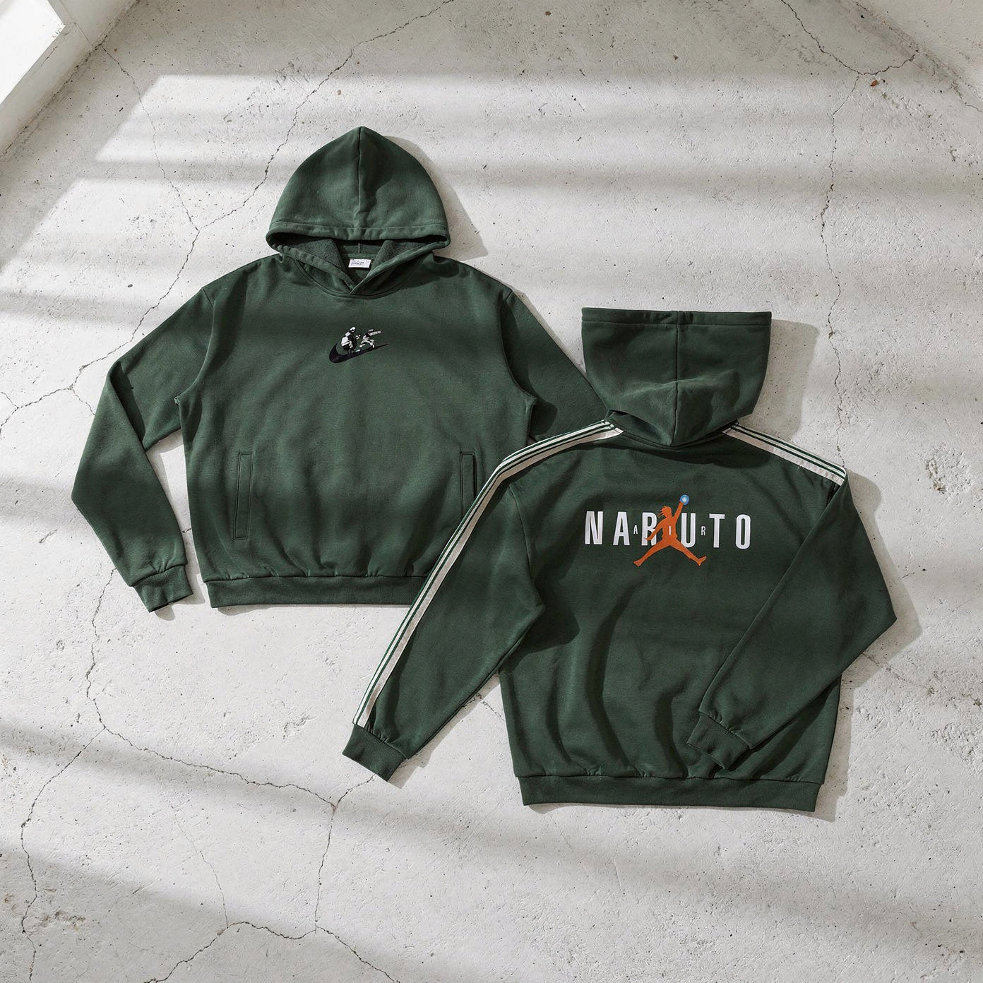 Naruto Graphic Drop-Shoulder Hoodie