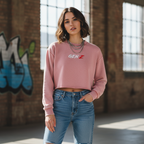 Snow Washed Raw Edge Cropped Sweatshirt