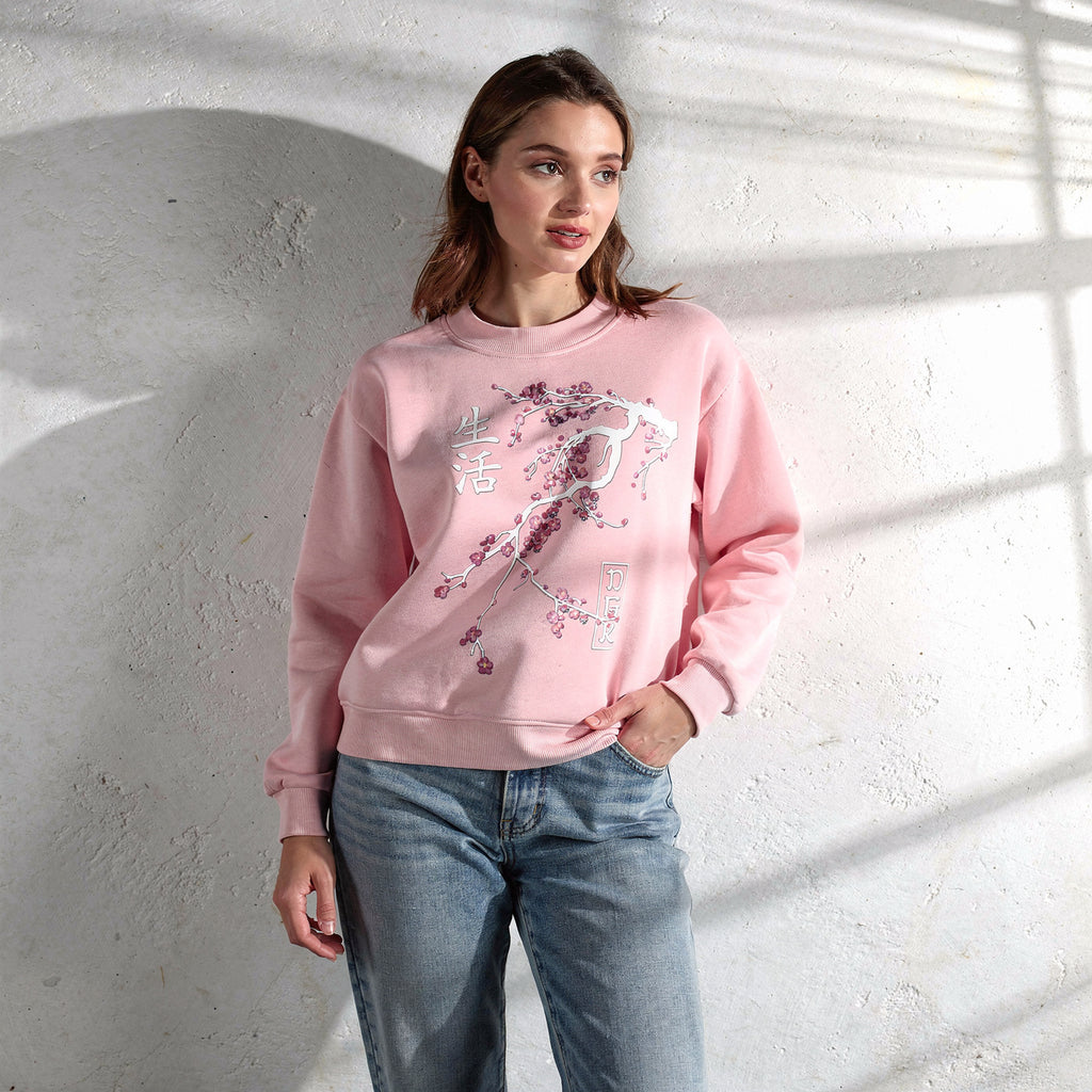 Cherry Blossom Minimal Japanese Sweatshirt