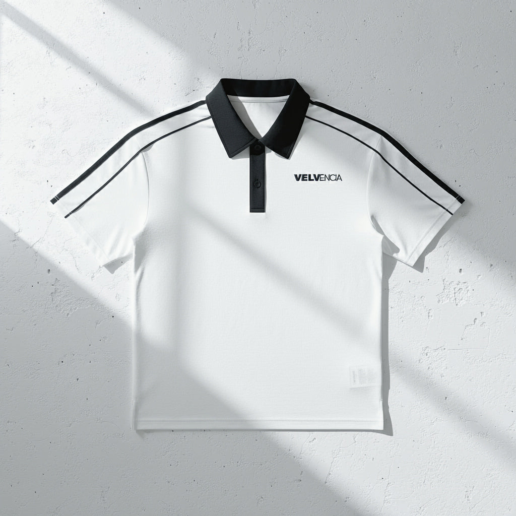 Contrast Collar Short-Sleeve Polo Shirt