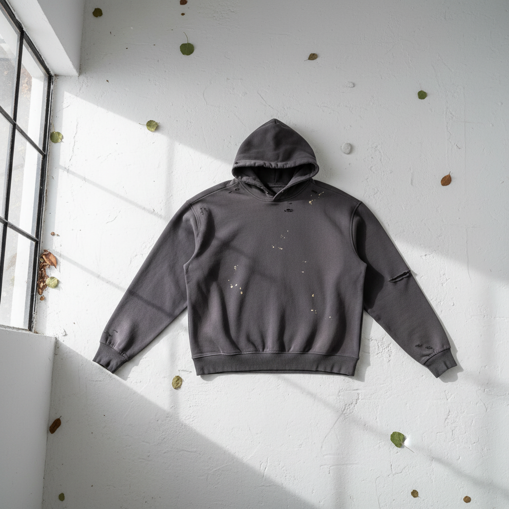 Sun Fade Frayed Fleece Hoodie